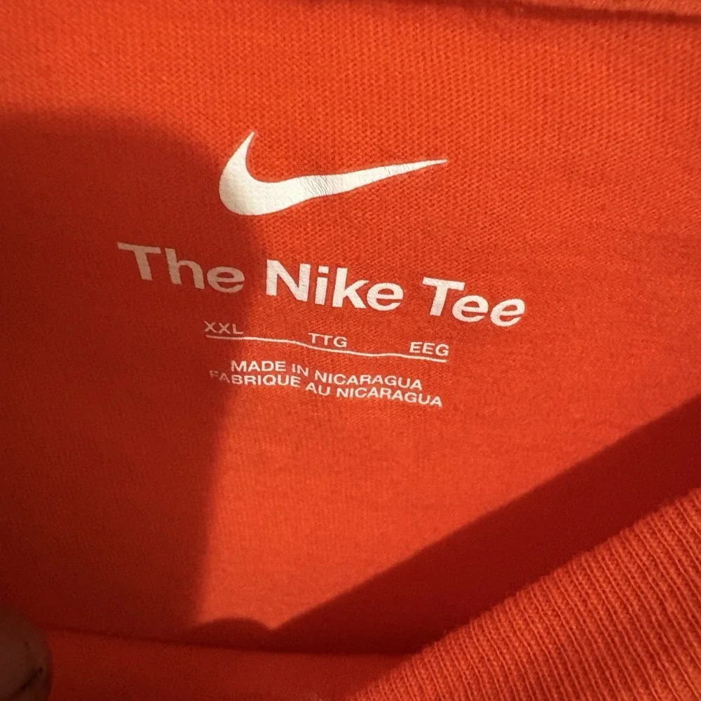 Nike Mens Orange Long Sleeve T Shirt Size XXL Just Do It Graphic Tee Pullover